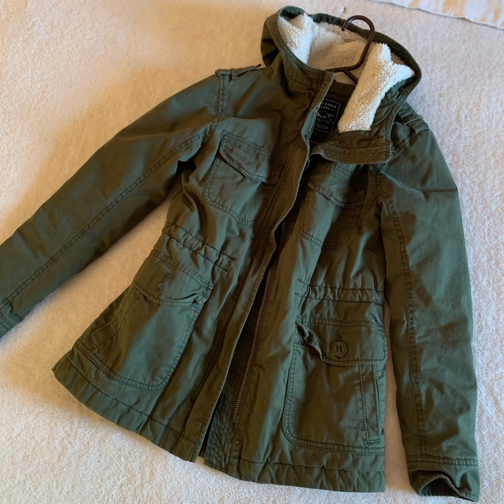 Army green winter coat